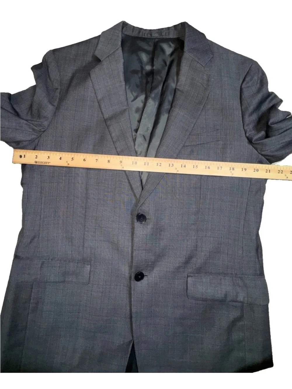 Theory Men’s 40R 100% Wool Charcoal Plaid Blazer Suit Jacket Nordstrom
